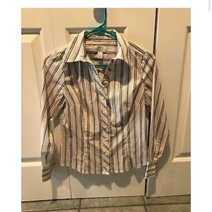 Loft dress shirt size 4 petite long sleeve